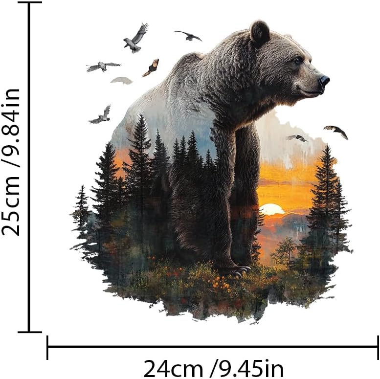 Iprokiu Funny Animal Toilet Seat Cover Decal Waterproof Cartoon Dog Cat Toilet Seat Lid Sticker Dinosaur Duck Washroom Bathroom Decal Home Wall Sticker (Side Bear) - Image 4